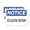 Signmission Clean Sink, 14 in W x Rectangle, Vinyl Decal OS-2PACK-NS-D-1014-L-10627 - alternate 1